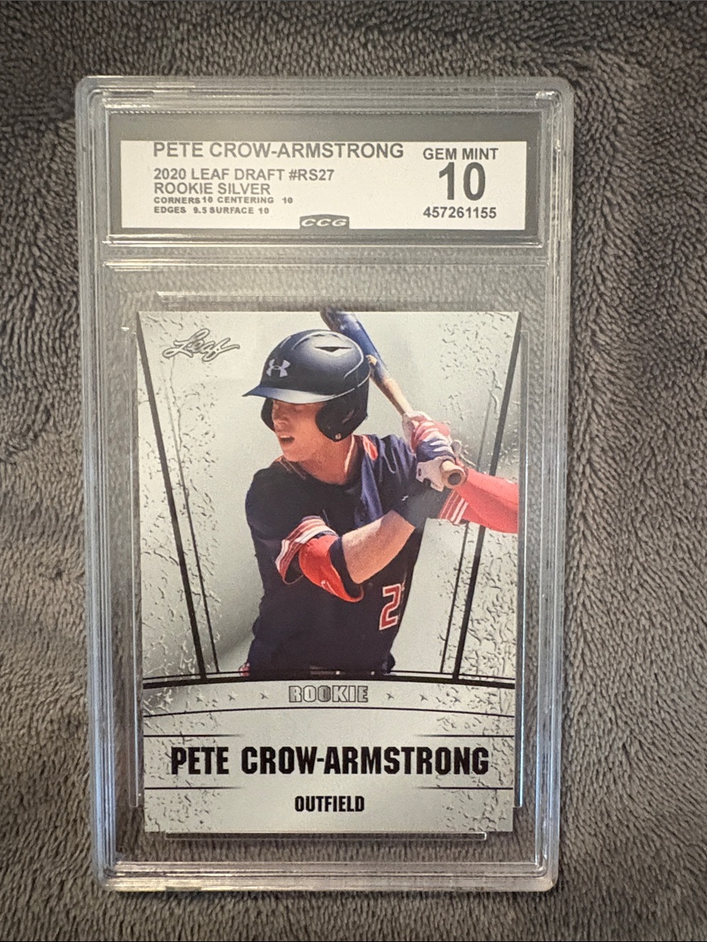 CHANEL Black and Silver Men's Baseball Card Style Display